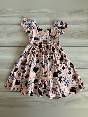Dot Dot Smile Black Cat Empire Dress Pink Size 3/4 NWOT